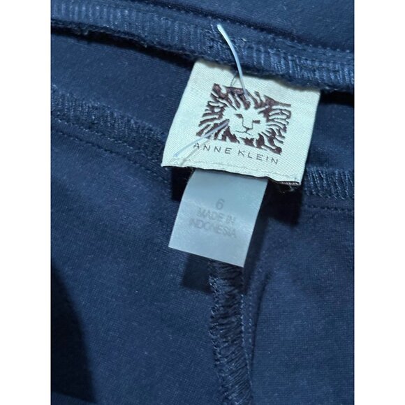 Anne Klein Women’s Dress Pants Navy Pull On Dress Pants Size 6 Scallop Stretch - Picture 3 of 8